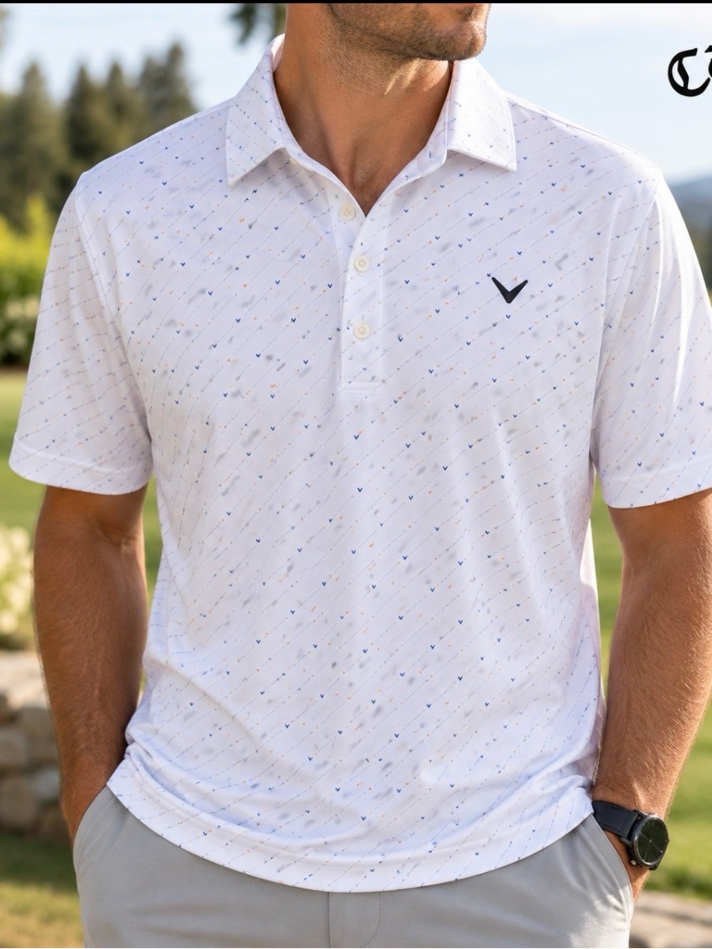 Callaway Opti-Dri Golf Polo Men's Medium White Performance Shirt